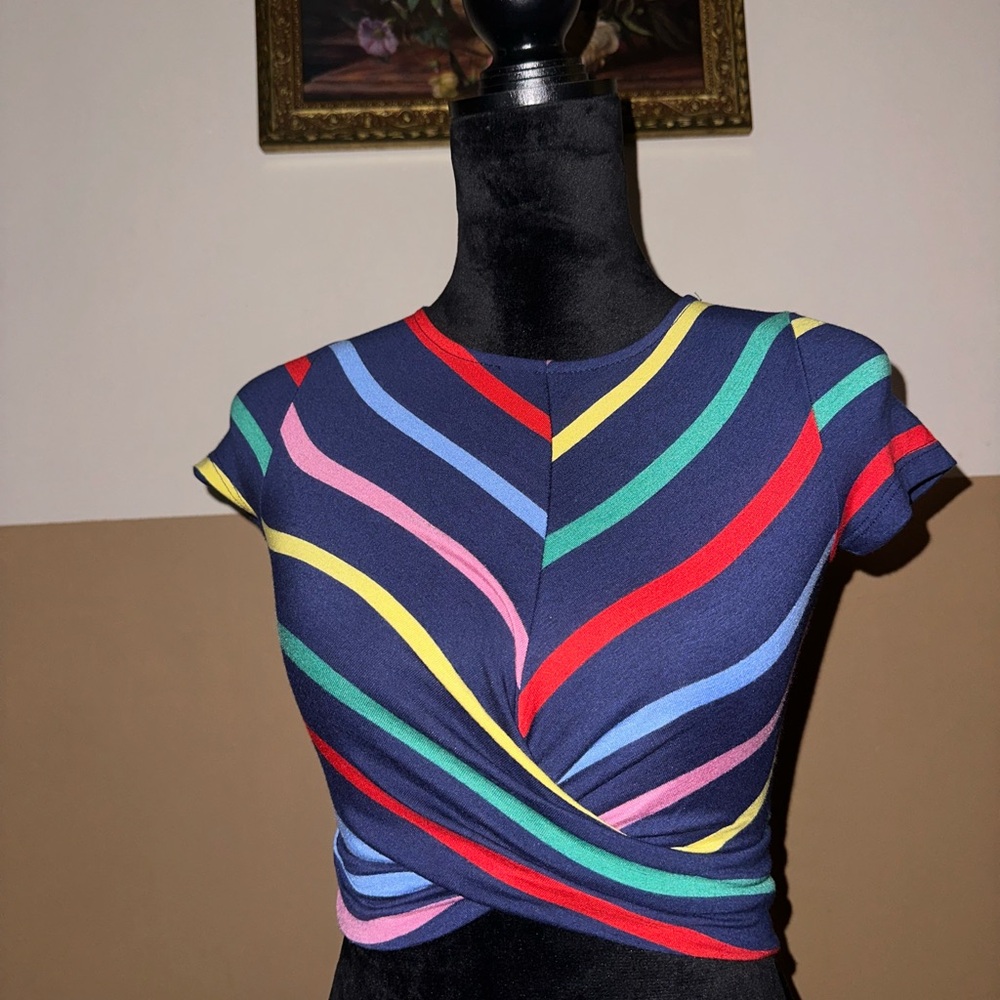 Colorful Wrap Crop Top